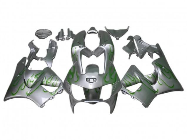 1998-1999 Honda CBR900RR 919 Motorcycle Fairings - Silver Green Flame Canada Websites