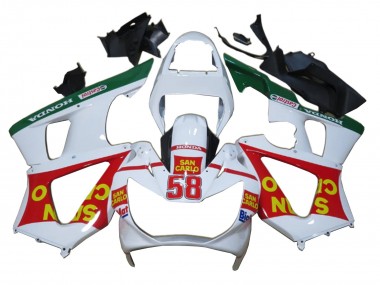 2000-2001 Honda CBR900RR 929 Motorcycle Fairings - White Red Green Castrol San Carlo Canada Websites