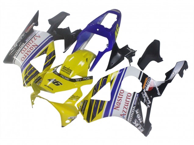 2002-2003 Honda CBR900RR 954 Motorcycle Fairings - Blue Yellow Glossy Black Red Nastro Azzurro 46 Canada Websites