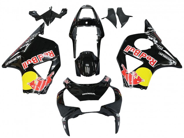 2002-2003 Honda CBR900RR 954 Motorcycle Fairings - Glossy Black Yellow Red Bull Michelin Canada Websites