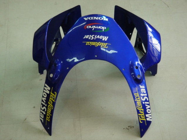 2002-2003 Honda CBR900RR 954 Motorcycle Fairings - Blue Yellow Glossy Black Telefonica MoviStar Castrol Canada Websites