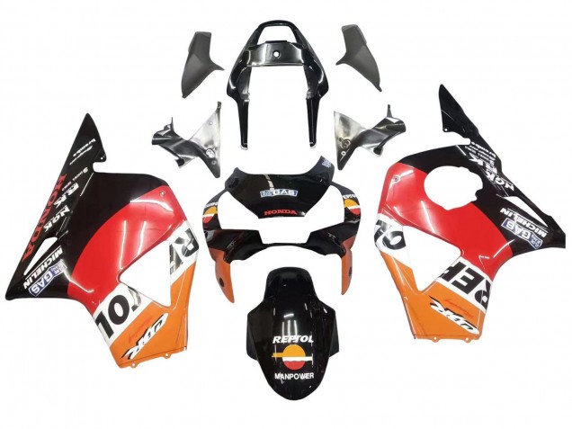 2002-2003 Honda CBR900RR 954 Motorcycle Fairing Kits - Orange White Red Glossy Black Repsol Canada Websites