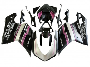 2007-2014 Ducati 848 Motorcycle Fairings - White Pink Glossy Black Connie Canada Websites