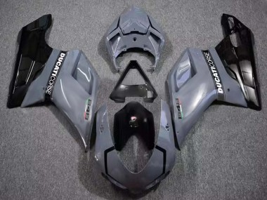 2007-2014 Ducati 848 Motorcycle Fairings - Grey Glossy Black Corse Canada Websites