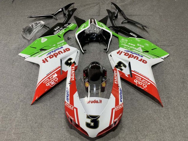 2007-2014 Ducati 848/1098/1198 Motorcycle Fairings - White Red Green Valsir 3 Canada Websites