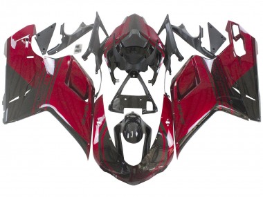 2007-2014 Ducati 848 Motorcycle Fairing - Red Glossy Black Canada Websites