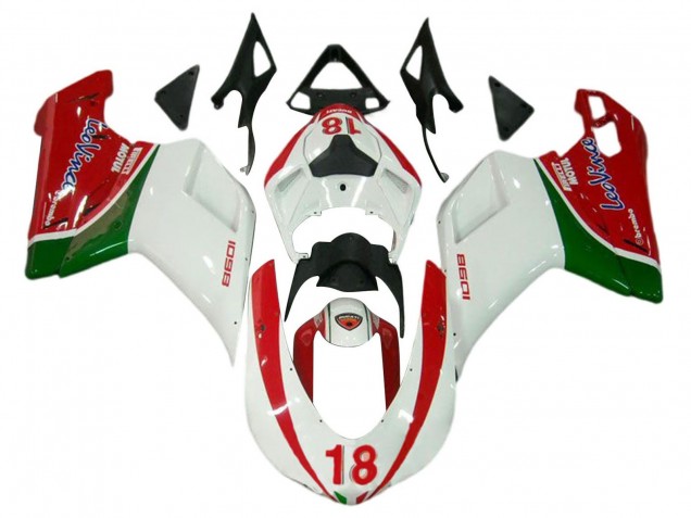 2007-2014 Ducati 848/1098/1198 Motorcycle Fairings - White Red Green 18 Canada Websites