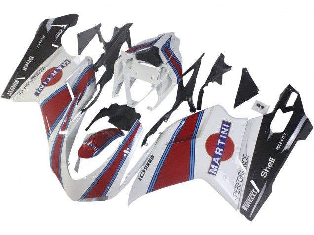 2007-2014 Ducati 1098 Motorcycle Fairings - White Red Blue Glossy Black Martini Canada Websites