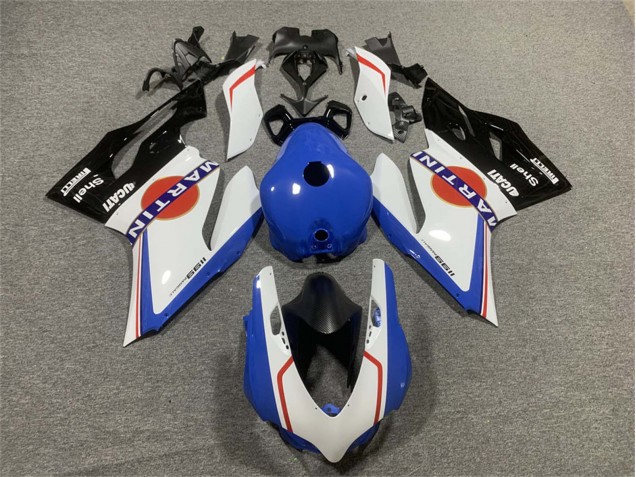 2011-2014 Ducati Panigale 899/1199 Motorcycle Fairings - White Blue Glossy Black Martini Canada Websites