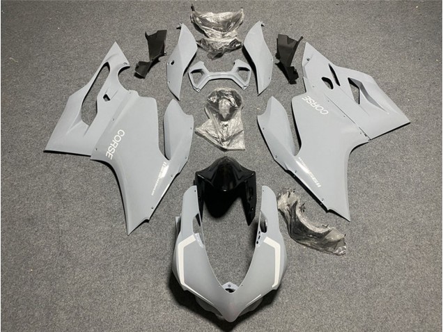 2011-2014 Ducati 1199 Motorcycle Fairings - Light Nardo Grey White Corse Canada Websites