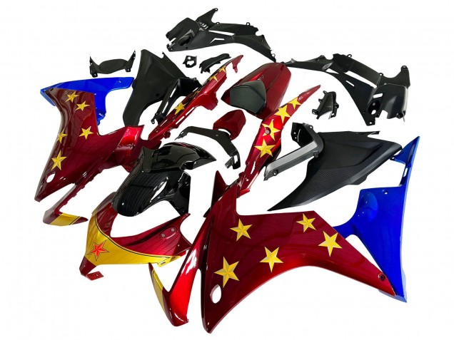 2013-2015 Honda CBR500R Motorcycle Fairings - Red Blue Yellow Star Canada Websites