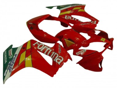 2002-2013 Honda VFR 800 Motorcycle Fairings - Red Yellow Green Fortuna Castrol Valsir 33 Canada Websites