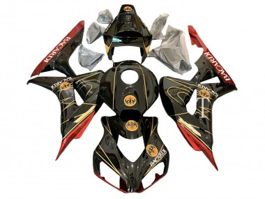 2006-2007 Honda CBR1000RR Motorcycle Fairings - Glossy Black Red Gold BACARDI Canada Websites