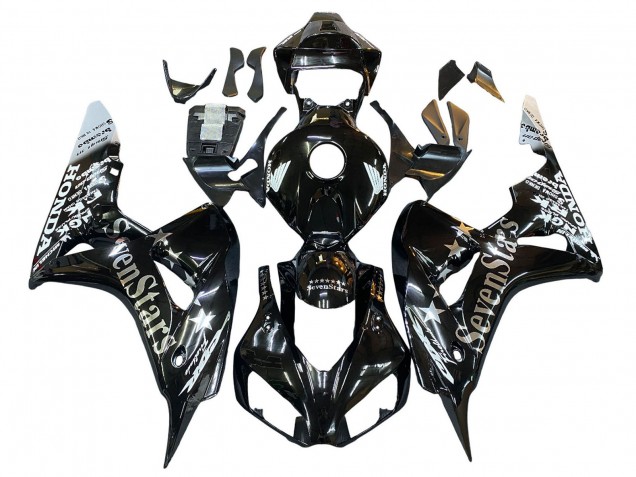 2006-2007 Honda CBR1000RR Motorcycle Fairings - Glossy Black Gold SevenStars Canada Websites