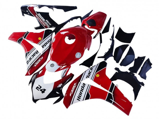2008-2011 Honda CBR1000RR Motorcycle Fairings - White Red Glossy Black Racing 24 Canada Websites