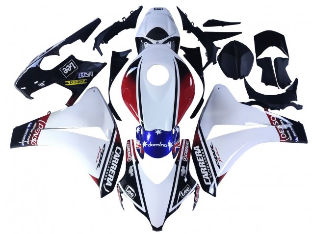 2008-2011 Honda CBR1000RR Motorcycle Fairings - White Red Blue Black Star Lee Carrera Canada Websites