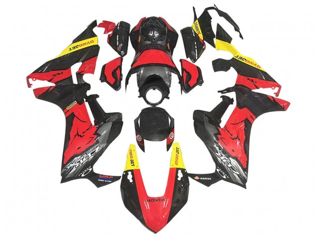 2017-2023 Honda CBR1000RR Motorcycle Fairings - Red Yellow Black Carbon Fiber Canada Websites