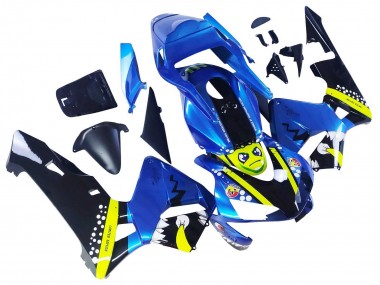 2003-2004 Honda CBR600RR Motorcycle Fairings - Blue Neon Yellow Glossy Black Shark Canada Websites