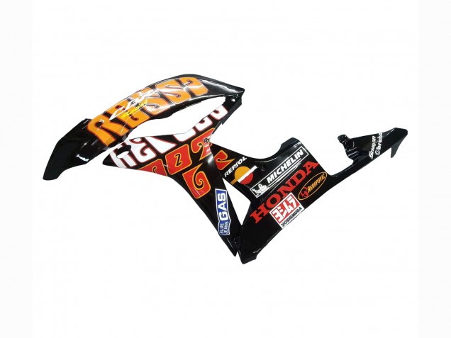 2007-2008 Honda CBR600RR Motorcycle Fairings - Yellow Orange Glossy Black Rossi Repsol Canada Websites