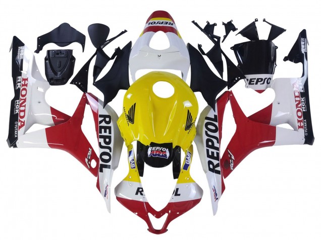 2007-2008 Honda CBR600RR Motorcycle Fairings - White Yellow Red Repsol HRC Canada Websites