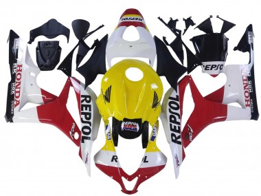 2007-2008 Honda CBR600RR Motorcycle Fairings - White Yellow Red Repsol HRC Canada Websites