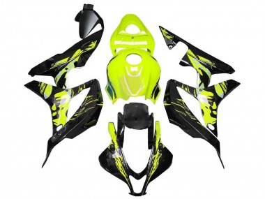 2007-2008 Honda CBR600RR Motorcycle Fairings - Yellow Glossy Black Canada Websites