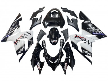 2004-2005 Kawasaki ZX10R Motorcycle Fairings - White Black West Ninja Canada Websites