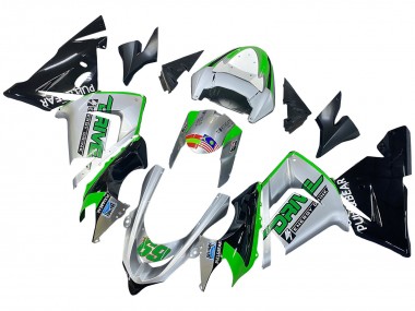 2004-2005 Kawasaki ZX10R Motorcycle Fairings - Green Silver Black 69 Canada Websites