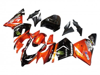 2004-2005 Kawasaki ZX10R Motorcycle Fairings - Burnt Orange Black Monster Elf Canada Websites