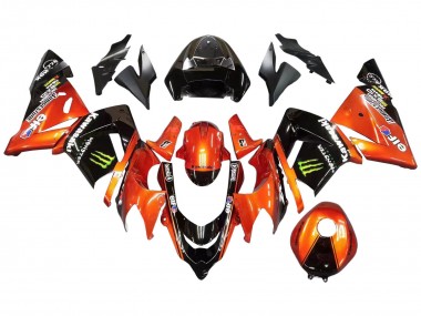 2004-2005 Kawasaki ZX10R Motorcycle Fairings - Burnt Orange Black Monster Elf Canada Websites
