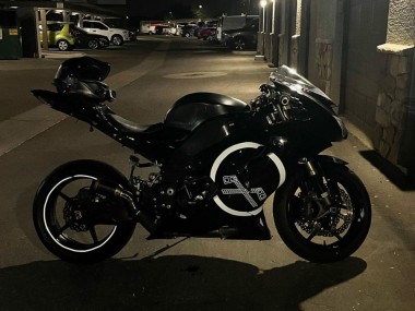 2006-2007 Kawasaki ZX10R Motorcycle Fairings - Glossy Black White Circle Canada Websites