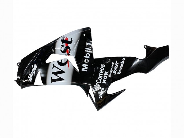 2006-2007 Kawasaki ZX10R Motorcycle Fairings - Glossy Black White West Canada Websites