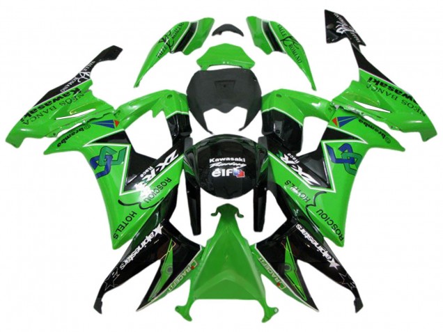2008-2010 Kawasaki ZX10R Motorcycle Fairings - Green Glossy Black Rosciou Hotels Canada Websites