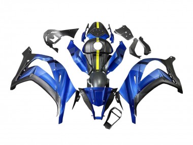 2008-2010 Kawasaki ZX10R Motorcycle Fairings - Blue Yellow Matte Black Canada Websites