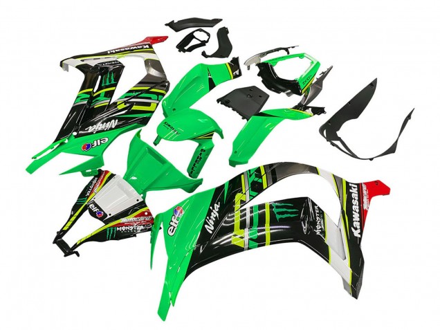 2011-2015 Kawasaki ZX10R Motorcycle Fairings - Green Yellow Black White Elf Monster Canada Websites