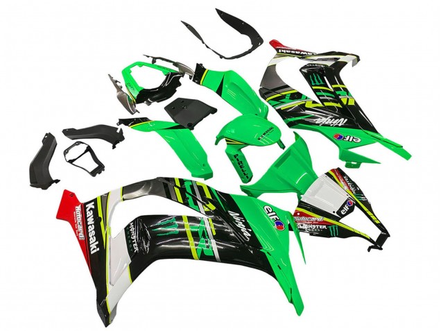2011-2015 Kawasaki ZX10R Motorcycle Fairings - Green Yellow Black White Elf Monster Canada Websites