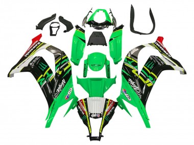 2011-2015 Kawasaki ZX10R Motorcycle Fairings - Green Yellow Black White Elf Monster Canada Websites