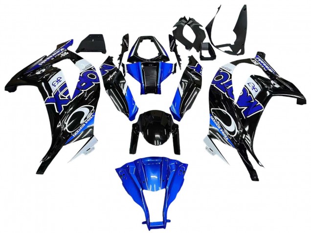 2011-2015 Kawasaki ZX10R Motorcycle Fairings - Blue White Glossy Black Canada Websites