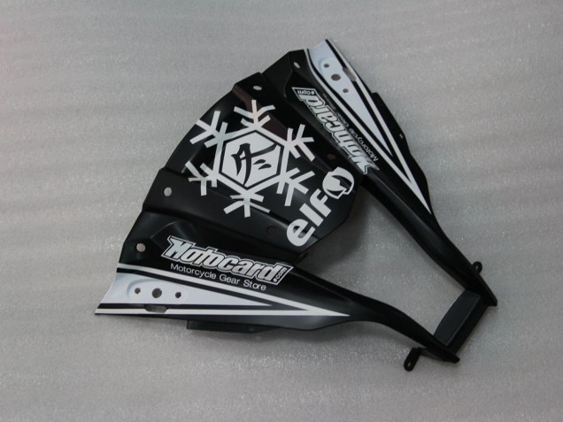 2011-2015 Kawasaki ZX10R Motorcycle Fairings - Glossy Black White Elf Snow Decal Canada Websites