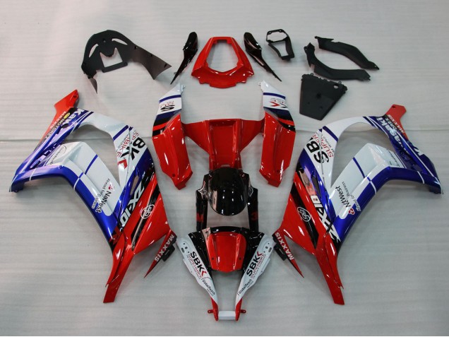 2011-2015 Kawasaki ZX10R Motorcycle Fairings - White Blue Red Black SBK Maxxis Canada Websites