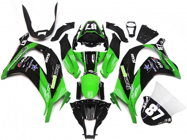 2011-2015 Kawasaki ZX10R Motorcycle Fairings - Green Glossy Black Blue Star Team Green 87 Canada Websites