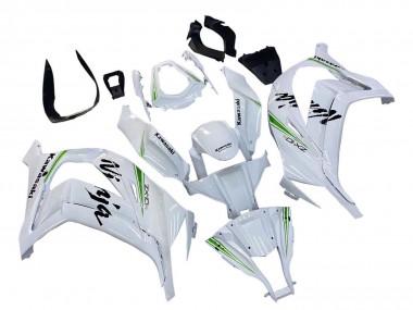 2011-2015 Kawasaki ZX10R Motorcycle Fairings - White Green Stripe Black Ninja Canada Websites