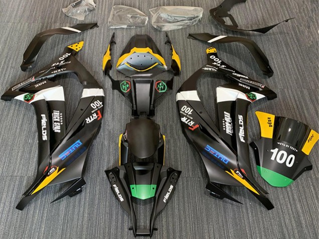 2011-2015 Kawasaki ZX10R Motorcycle Fairings - Matte Black White Yellow Green Elf Trick Star Frtr 100 Canada Websites