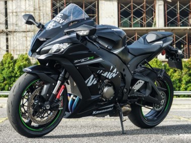 2011-2015 Kawasaki ZX10R Motorcycle Fairings - Matte Black White Green Snow Decal Canada Websites