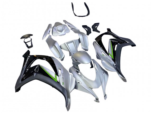 2016-2020 Kawasaki ZX10R Motorcycle Fairing - Silver Green Black Canada Websites