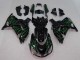 2006-2011 Kawasaki ZX14R ZZR1400 Motorcycle Fairing - Glossy Black Green Flame Canada Websites