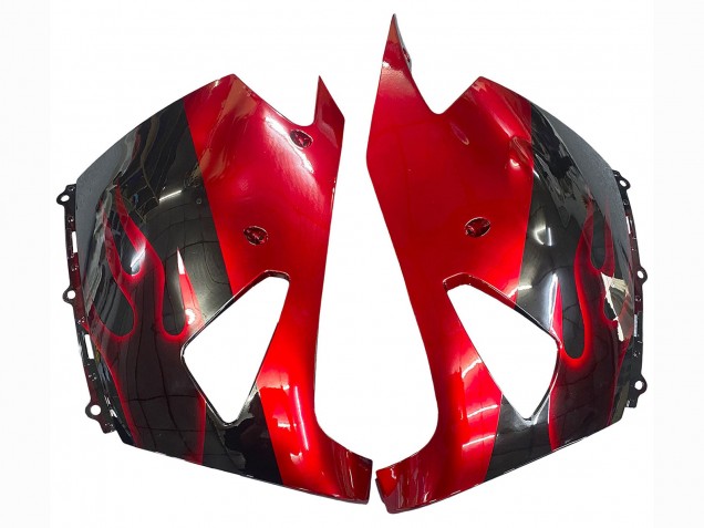 2006-2011 Kawasaki ZX14R ZZR1400 Motorcycle Fairing Kits - Glossy Black Red Flame Canada Websites