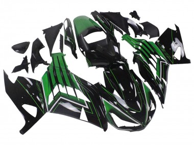 2012-2024 Kawasaki ZX14R ZZR1400 Motorcycle Fairings - Green Glossy Black Stripe Canada Websites