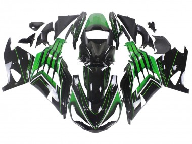 2012-2024 Kawasaki ZX14R ZZR1400 Motorcycle Fairings - Green Glossy Black Stripe Canada Websites