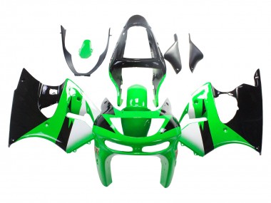 1998-1999 Kawasaki ZX6R Motorcycle Fairings - Green White Glossy Black Canada Websites